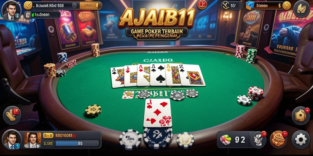 Tangkapan layar AJAIB11 menampilkan aksi seru dalam permainan Poker.