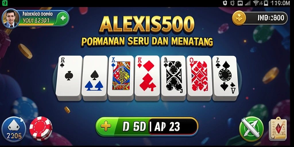 Screenshot menunjukkan pemain sedang merasakan keseruan permainan Domino ALEXIS500.