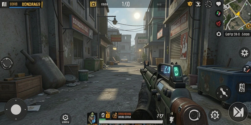 Screenshot BONDAN69 menampilkan aksi menegangkan dalam gameplay TPS.