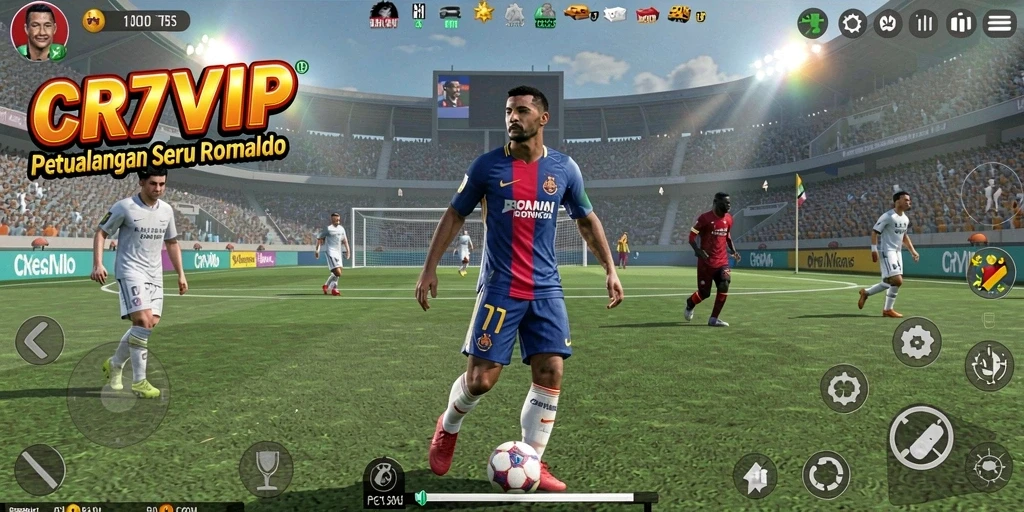 Tampilan gameplay CR7VIP dengan petualangan seru karakter Ronaldo.