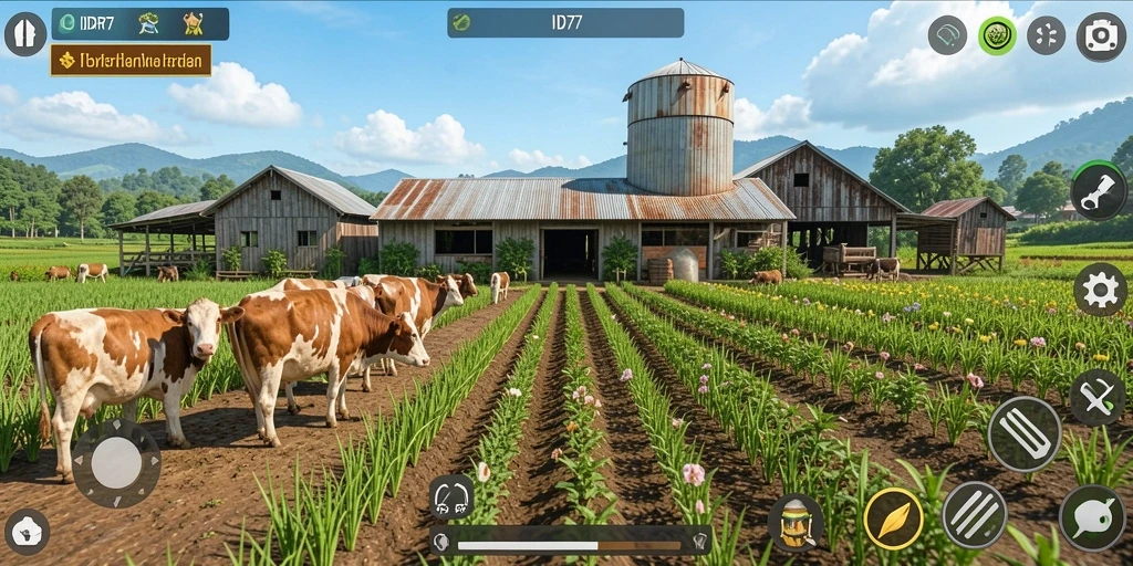 Screenshot gameplay IDR77 menampilkan aktivitas bertani yang menyenankan.