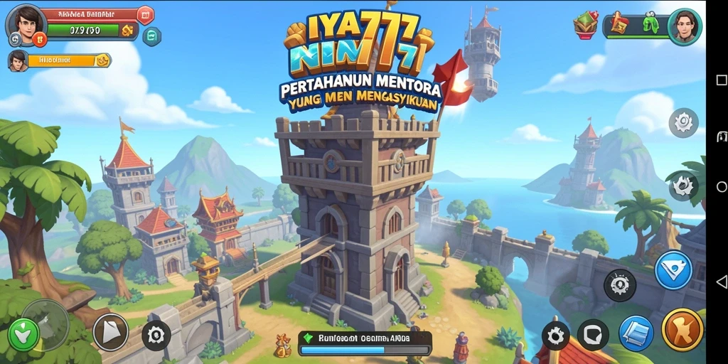 Tangkapan layar gameplay IYA777 dengan pertarungan menara yang intens.