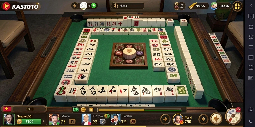 Tampilan permainan seru KASTOTO dalam aksi Mahjong.