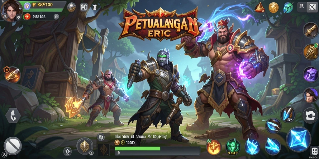 Screenshot gameplay KPK100 dengan aksi pertempuran hebat.