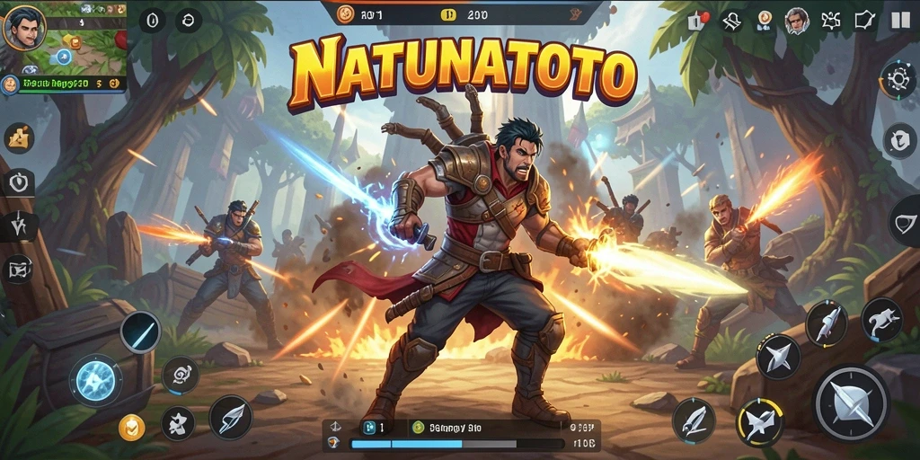 Screenshot gameplay NATUNATOTO yang penuh aksi dan ketegangan.