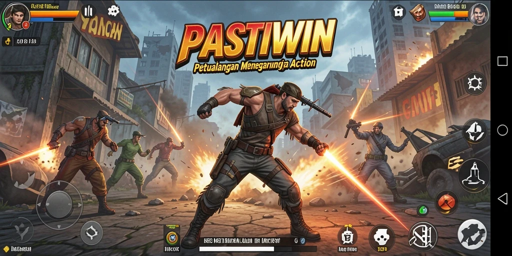 Tampilan permainan PASTIWIN yang mendebarkan dan penuh aksi.