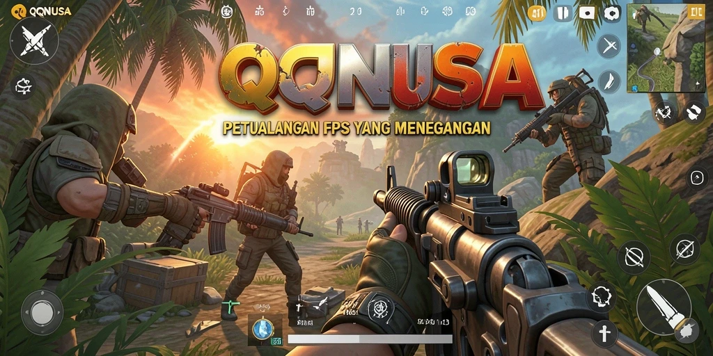 Screenshot dari gameplay intens <strong>QQNUSA</strong> dengan aksi tembak-menembak yang menegangkan.