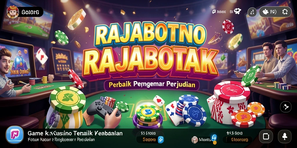 Tangkapan layar utama gameplay RAJABOTAK menunjukkan aksi seru di meja permainan Kasino.
