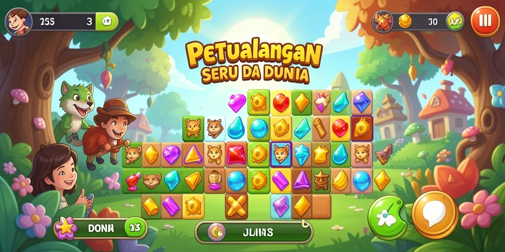 Tampilan gameplay T6 dengan kombinasi warna yang beragam.
