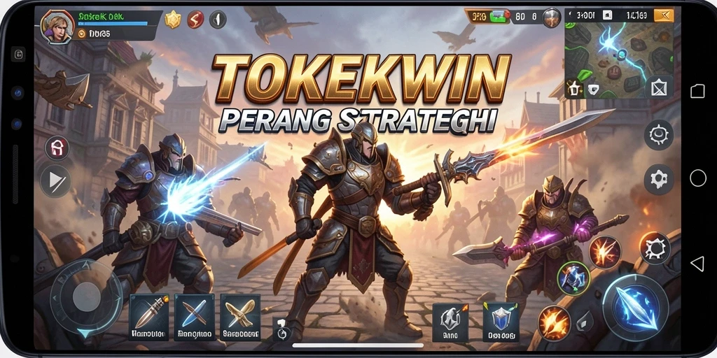 Tampilan gameplay menegangkan dalam <strong>TOKEKWIN</strong> dengan strategi kompleks.