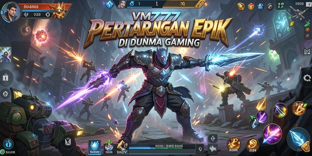 Screenshot utama VM777 menampilkan aksi pertarungan yang intens.